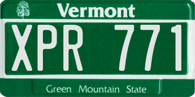 VT license plate XPR771