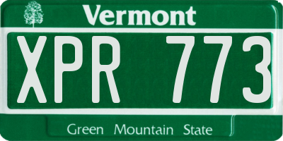 VT license plate XPR773