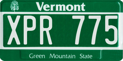 VT license plate XPR775