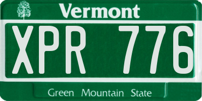 VT license plate XPR776