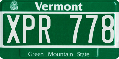 VT license plate XPR778
