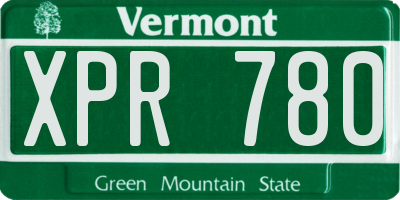 VT license plate XPR780