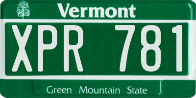 VT license plate XPR781