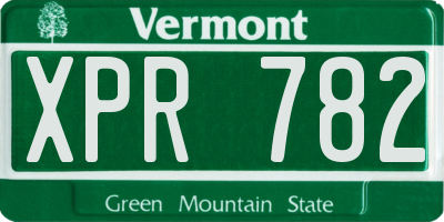 VT license plate XPR782