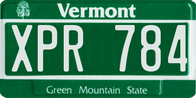 VT license plate XPR784