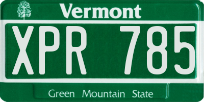 VT license plate XPR785