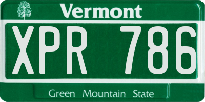 VT license plate XPR786