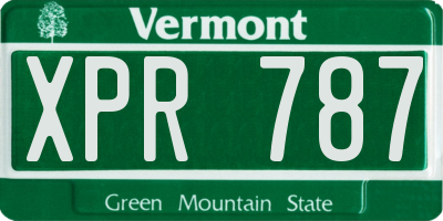 VT license plate XPR787
