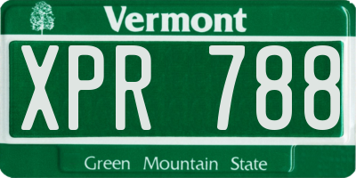 VT license plate XPR788