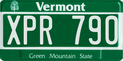 VT license plate XPR790