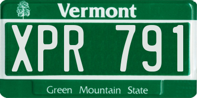 VT license plate XPR791