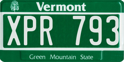 VT license plate XPR793