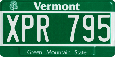 VT license plate XPR795