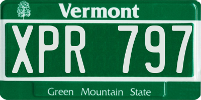 VT license plate XPR797