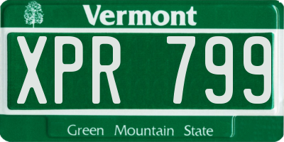VT license plate XPR799