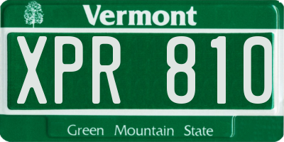 VT license plate XPR810
