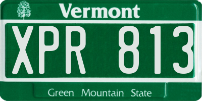 VT license plate XPR813