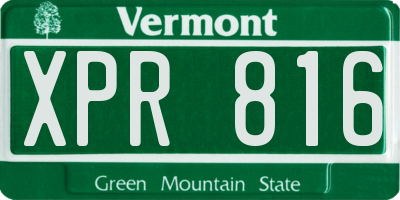 VT license plate XPR816