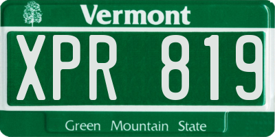 VT license plate XPR819