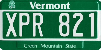 VT license plate XPR821