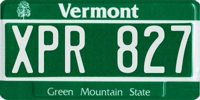 VT license plate XPR827