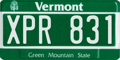 VT license plate XPR831