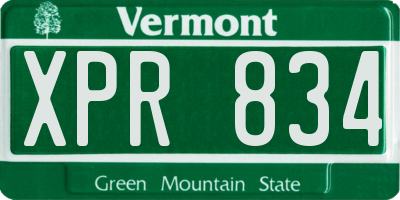 VT license plate XPR834