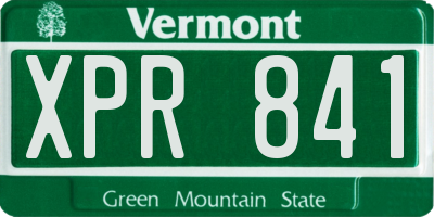 VT license plate XPR841