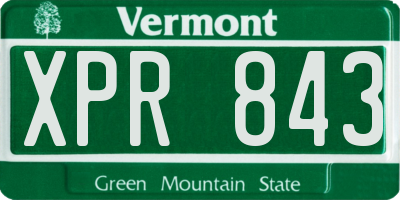 VT license plate XPR843