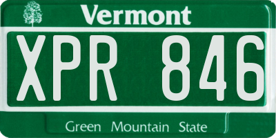 VT license plate XPR846