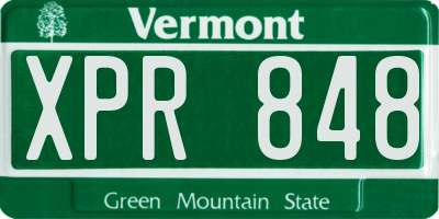 VT license plate XPR848