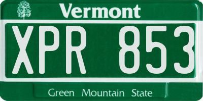 VT license plate XPR853