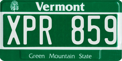 VT license plate XPR859