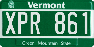VT license plate XPR861