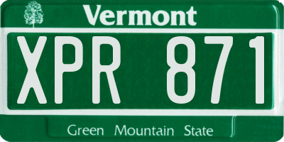 VT license plate XPR871