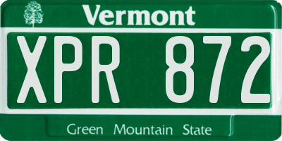 VT license plate XPR872