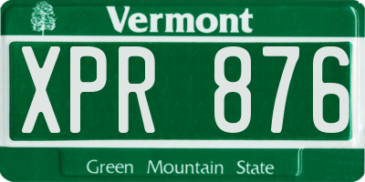 VT license plate XPR876