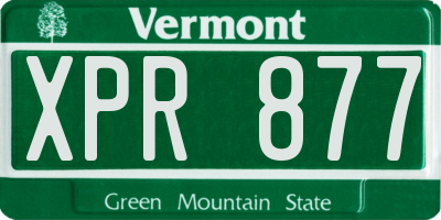 VT license plate XPR877