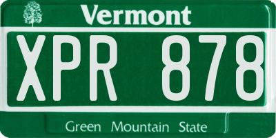 VT license plate XPR878