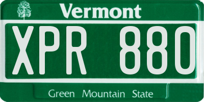 VT license plate XPR880