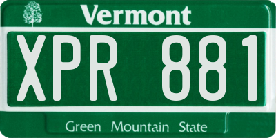 VT license plate XPR881