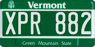 VT license plate XPR882