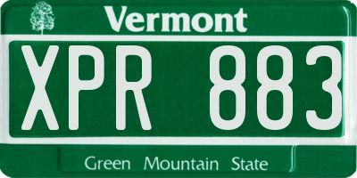 VT license plate XPR883
