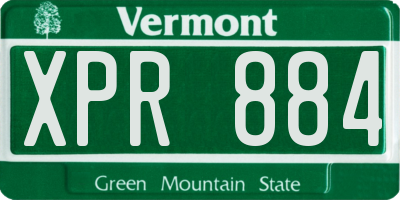 VT license plate XPR884