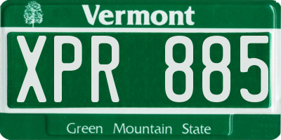 VT license plate XPR885
