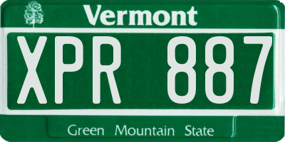 VT license plate XPR887