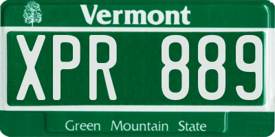 VT license plate XPR889
