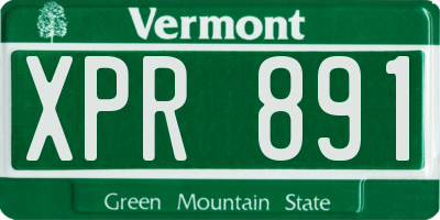 VT license plate XPR891