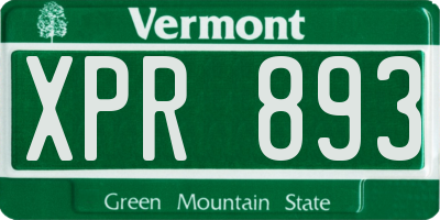 VT license plate XPR893