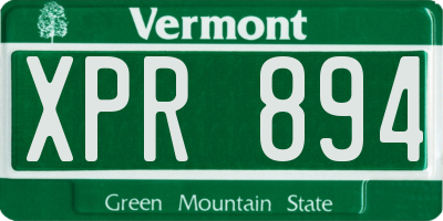 VT license plate XPR894